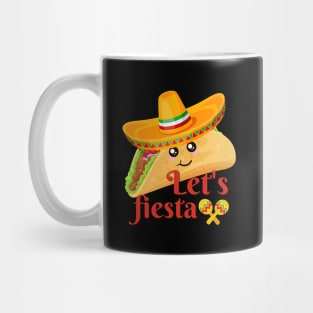 Funny Taco In A Sombrero Let’s Fiesta Mug